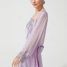 İpek Kıramer-Zen Silk Long Robe Pink-Sabahlık-4-milagron.live