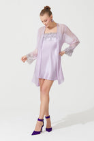 İpek Kıramer-Zen Silk Short Robe Pink-Sabahlık-1-milagron.live