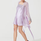 İpek Kıramer-Zen Silk Short Robe Pink-Sabahlık-4-milagron.live