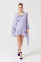 İpek Kıramer-Zen Silk Short Robe Purple-Sabahlık-1-milagron.live