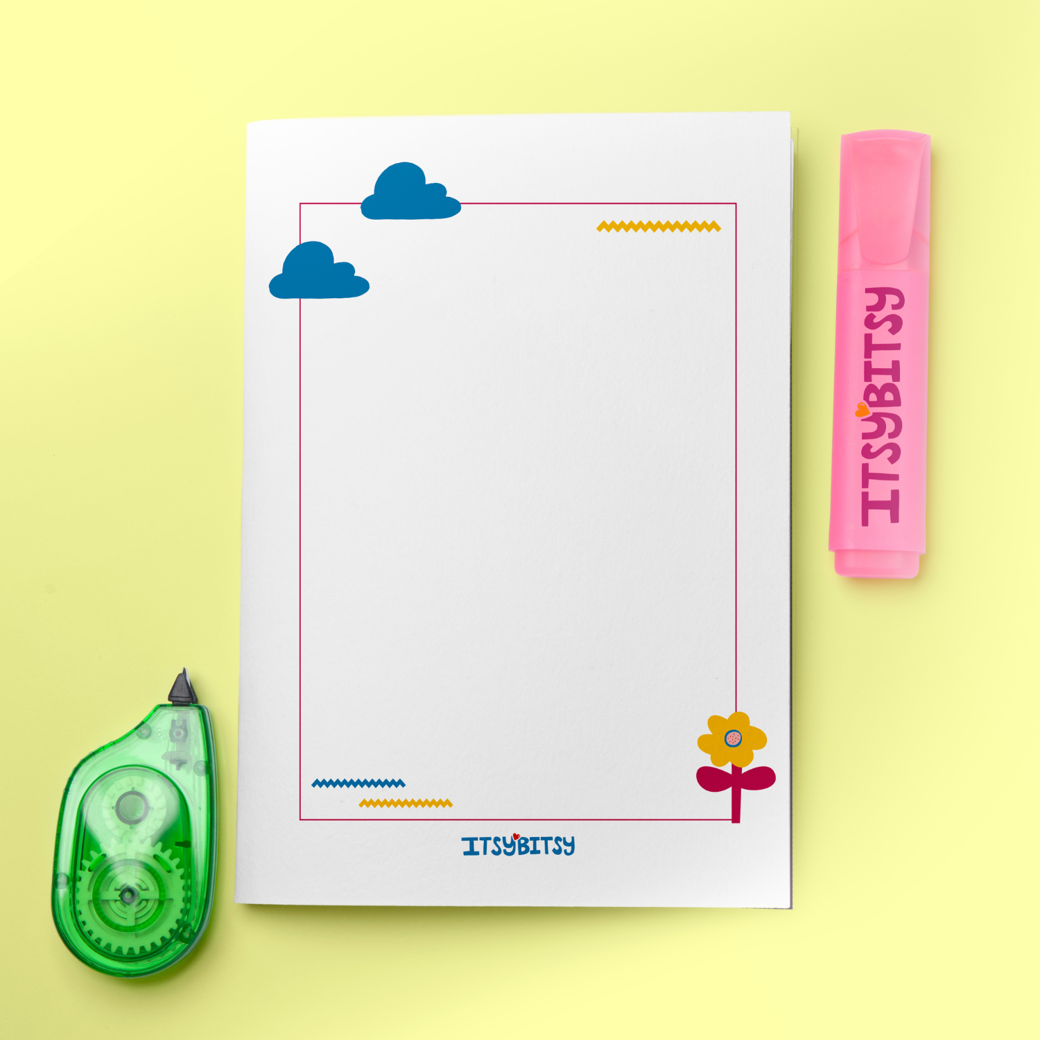 Big Flower Defter Ve Notluk Seti , Sarı