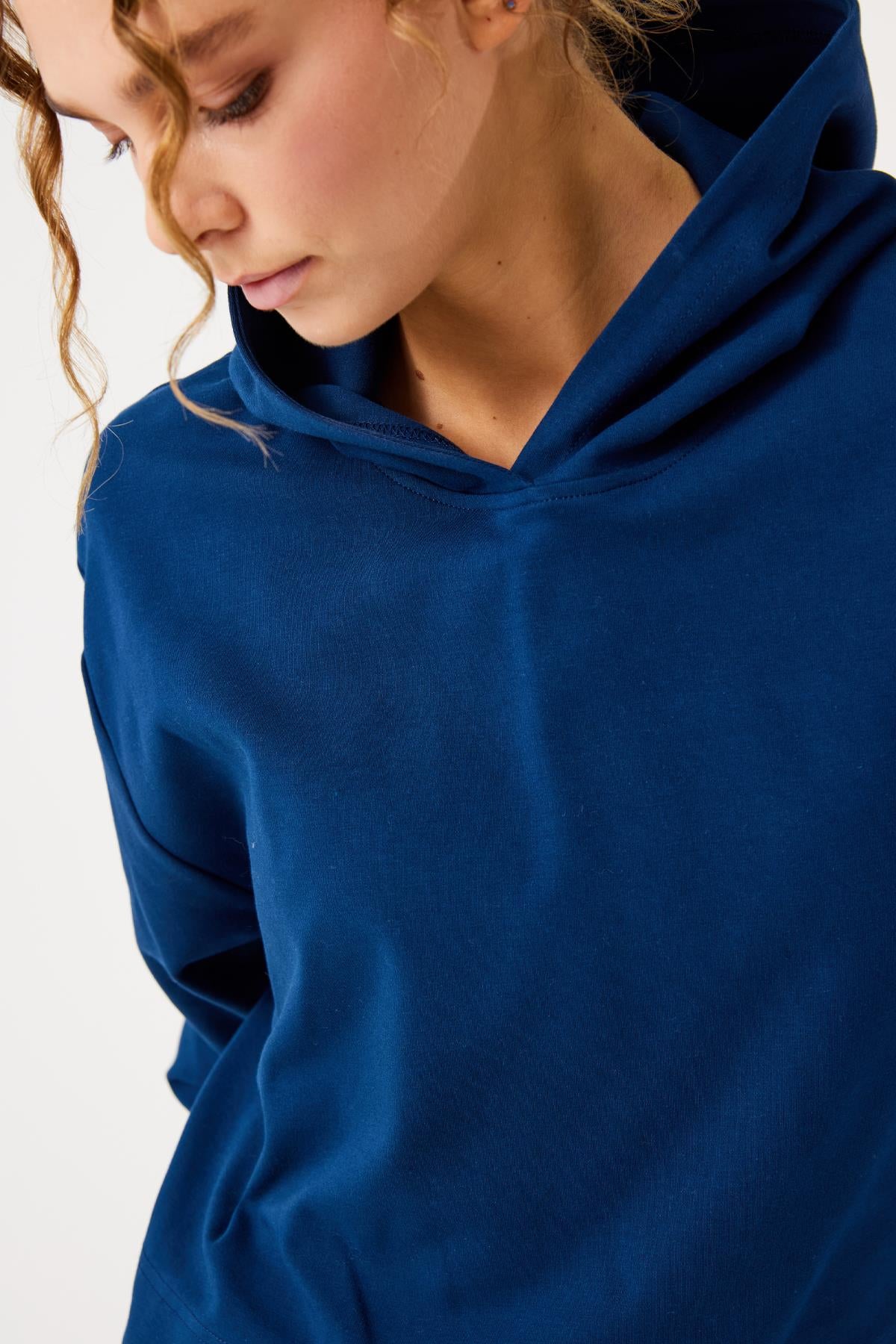 Jerf-Aura Casual Hoodie Lacivert-Sweatshirts & Hoodies-4-milagron.live