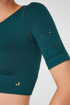 Jerf-Naples Kısa Kol Crop Top Econyl Yeşil-Crop Top-3-milagron.live