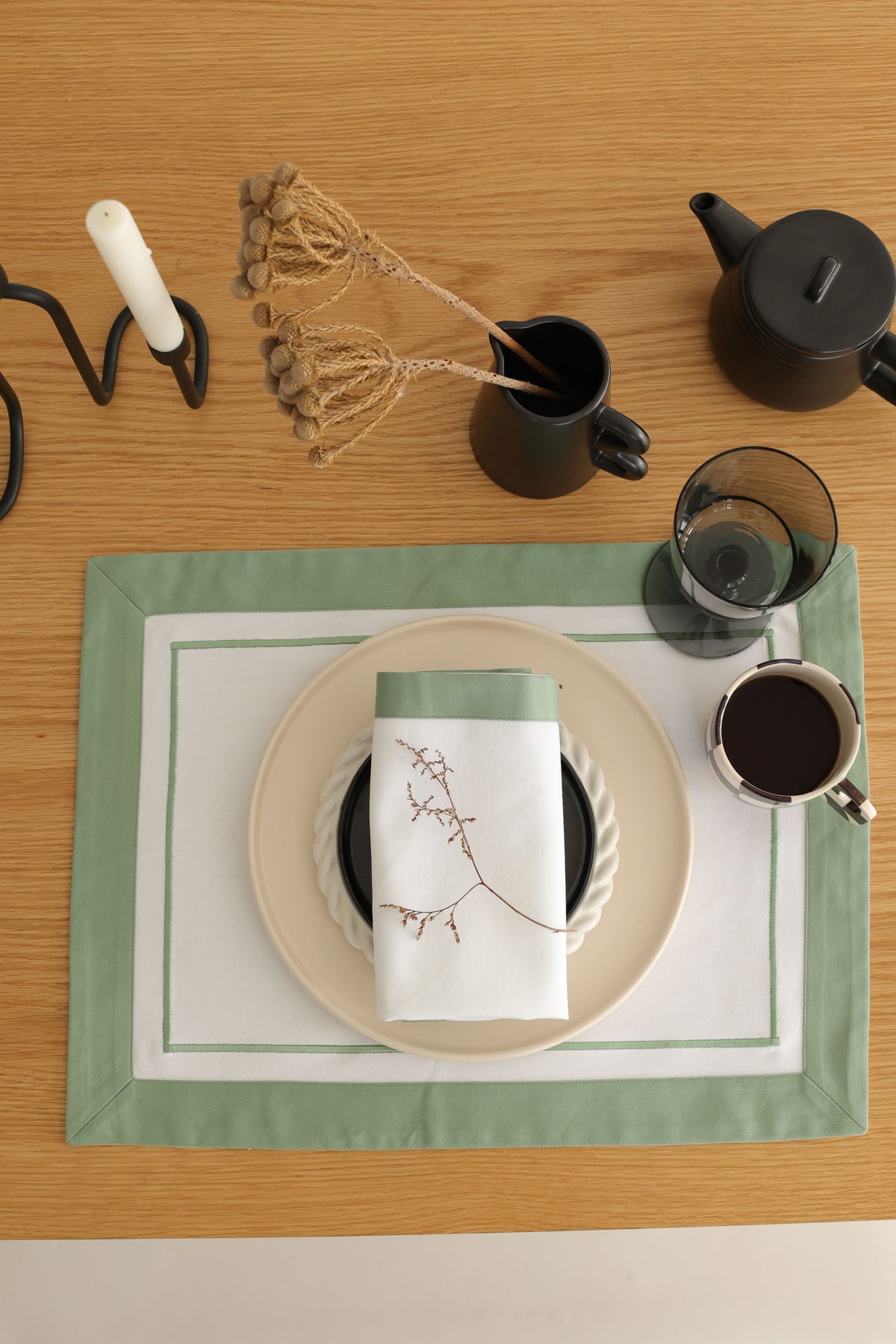 KM Home Collection-2'li Set Mint Amerikan Servis-Sunum Aksesuarları-2-milagron.live