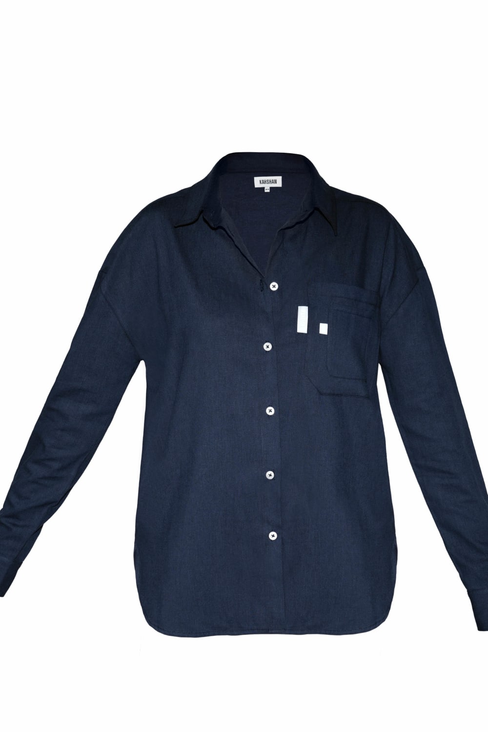 Kahshan-Navy 'saint' Women Oversize Linen Shirt-Gömlek-4-milagron.live