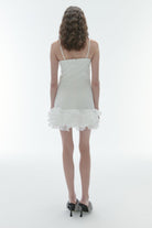 Karrla-Vera V Neck Mini Dress With Organza Ruffles-Elbise-3-milagron.live