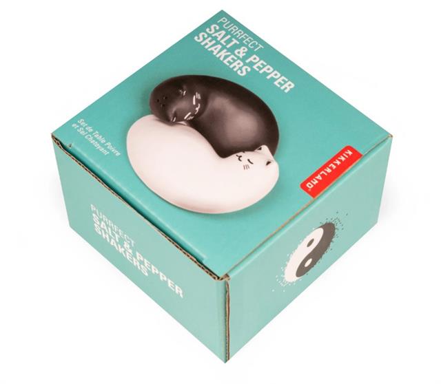 Kikkerland Purrfect Salt & Pepper Shakers Tuzluk & Biberlik