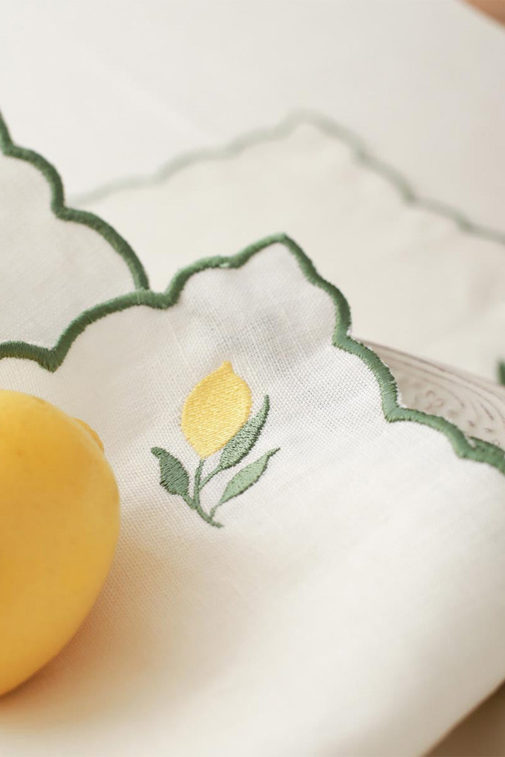 Km Home Collection-2'li Set Limon İşlemeli Keten Amerikan Servis-Sunum Aksesuarları-2-milagron.live