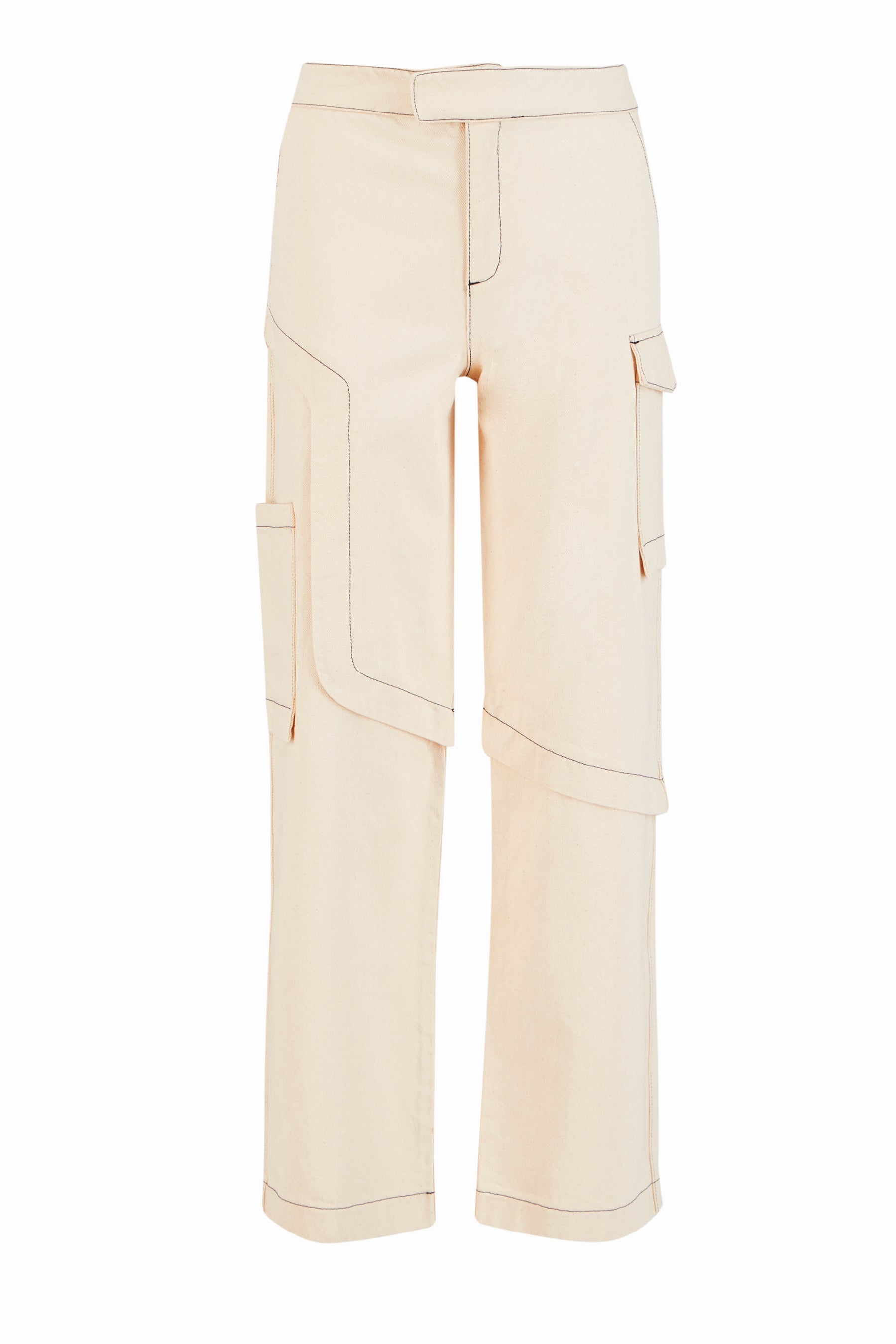 Kntlgy-Bej Denim Kargo Pantolon-Kot Pantolon-3-milagron.live
