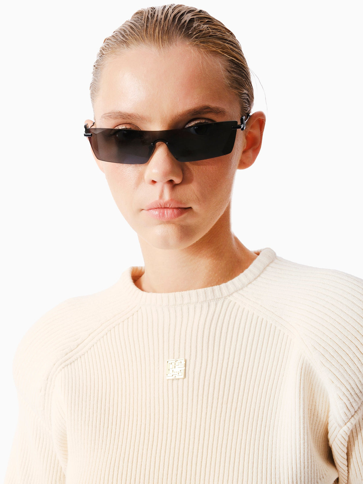Kntlgy-Future Knit Bej Crop Kazak-Kazak & Triko-2-milagron.live