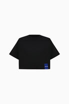 Kntlgy-Oversize Flag Siyah Crop T Shirt-T-Shirts-1-milagron.live