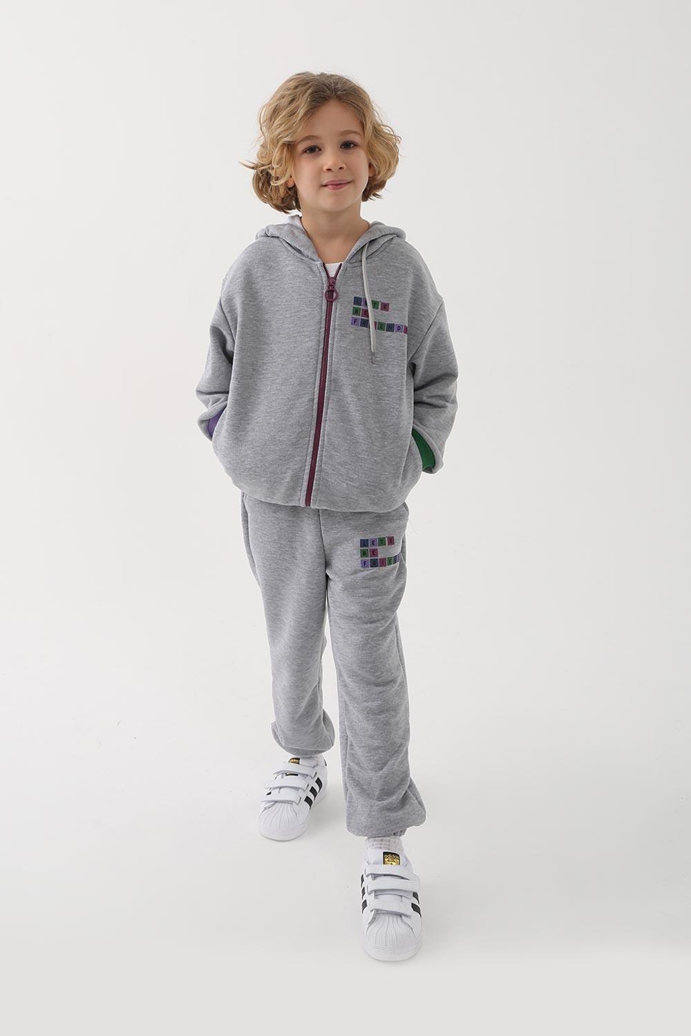 Let's Be Friends-Jogger Pantolon - Gri Melanj-Eşofman-3-milagron.live