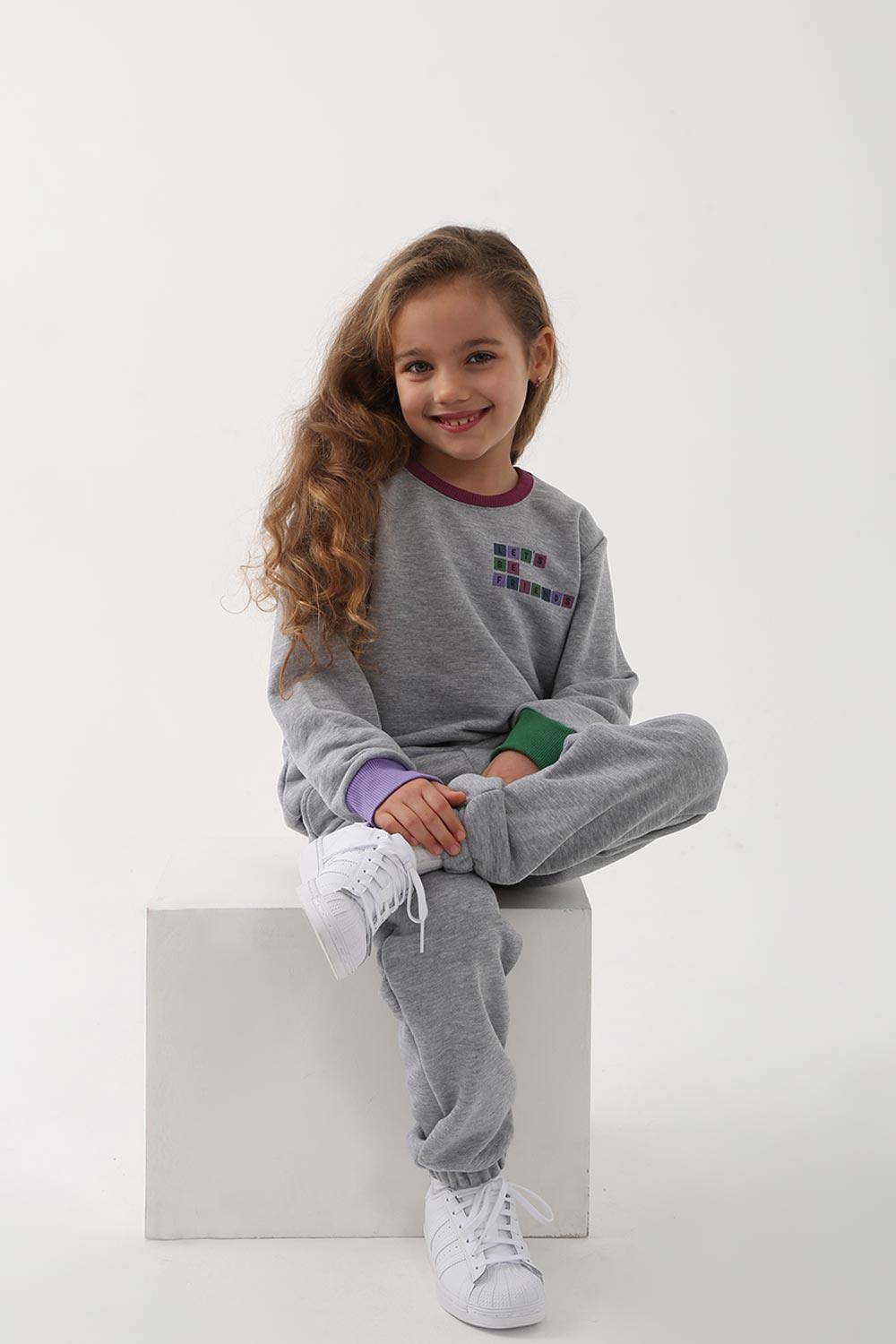 Let's Be Friends-Jogger Pantolon - Gri Melanj-Eşofman-4-milagron.live