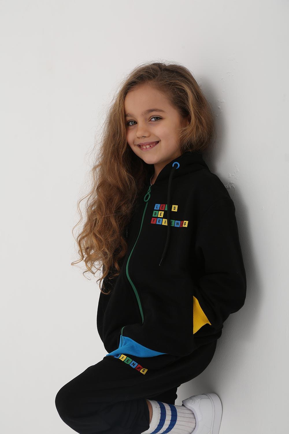 Let's Be Friends-Jogger Pantolon - Siyah-Eşofman-3-milagron.live