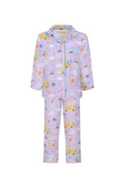 Let's Be Friends-Organik Muslin Pijama Takımı - Lila Okul Desen-Pijama Takımı-1-milagron.live