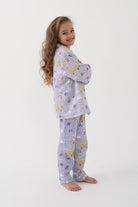 Let's Be Friends-Organik Muslin Pijama Takımı - Lila Okul Desen-Pijama Takımı-2-milagron.live