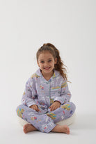 Let's Be Friends-Organik Muslin Pijama Takımı - Lila Okul Desen-Pijama Takımı-4-milagron.live