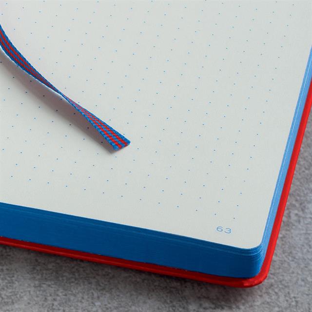 Leuchtturm 1917-Leuchtturm1917 Bauhaus Serisi Not Defteri, Orta Boy (A5), Sert Kapak, 251 Sayfa Kırmızı Noktalı Defter Royal Blue 359618-Noktalı-2-milagron.live
