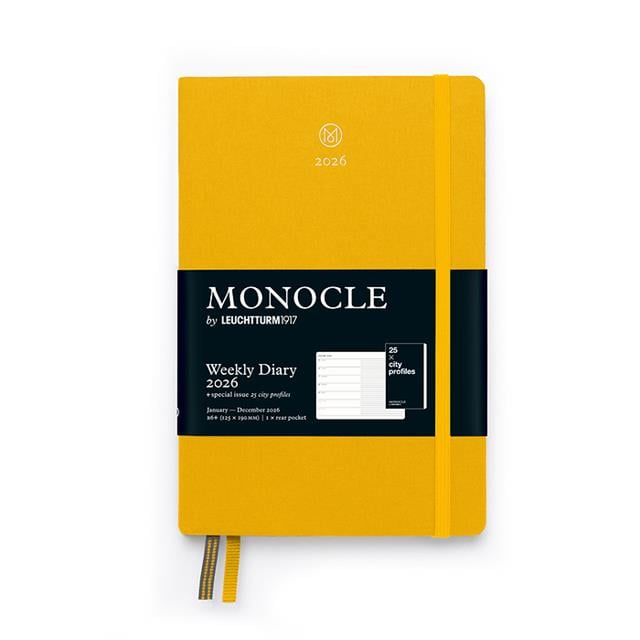 Leuchtturm 1917-Leuchtturm1917 Monocle çanta Boy (B6+) 12 Aylık Ajanda Ve Not Defteri (çizgili) 2026 Sert Kapak, İngilizce, Sarı 373021-Özel Defterler-1-milagron.live