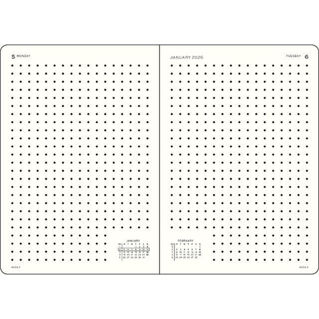 Leuchtturm 1917-Leuchtturm1917 Orta Boy (A5) 12 Aylık Günlük Ajanda (Noktalı) 2026 Sert Kapak, İngilizce, Rising Sun 372782-Özel Defterler-2-milagron.live