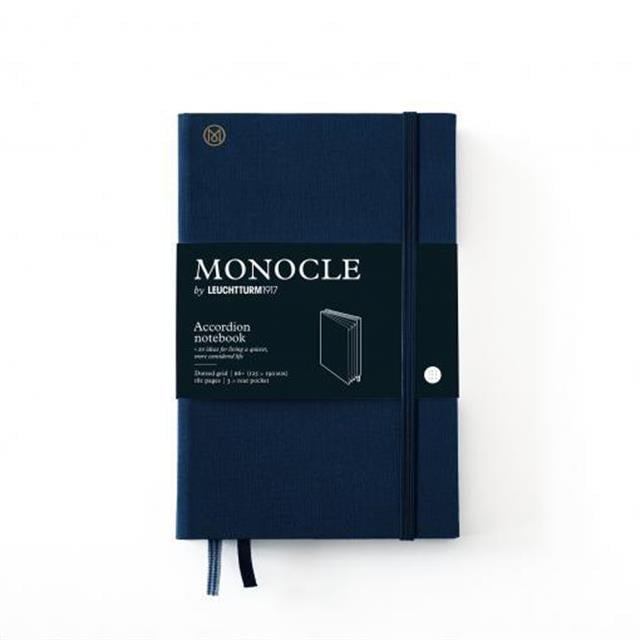 Leuchtturm 1917-Leuchtturm1917 X Monocle Limited Edition Defter Wallet B6+, Sert Kapak, 192 Noktalı Sayfa, Navy 363370-Noktalı-1-milagron.live