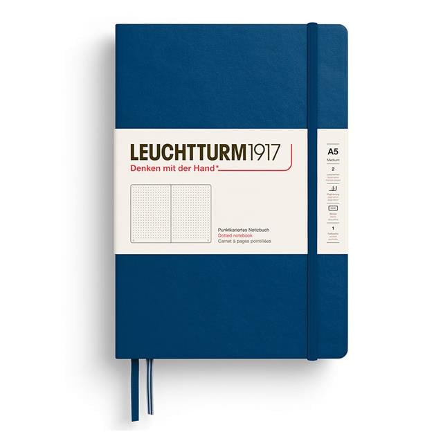 Leuchtturm 1917-Noktalı Sert Kapak Not Defteri A5 - Indigo Mavisi (251 Sayfa)-Defter-1-milagron.live