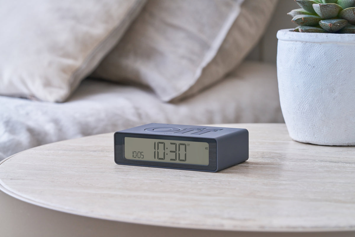 Lexon-Lexon Flip Mini Şarj Edilebilir Alarm Saat Koyu Gri-Alarm Saatler-6-milagron.live