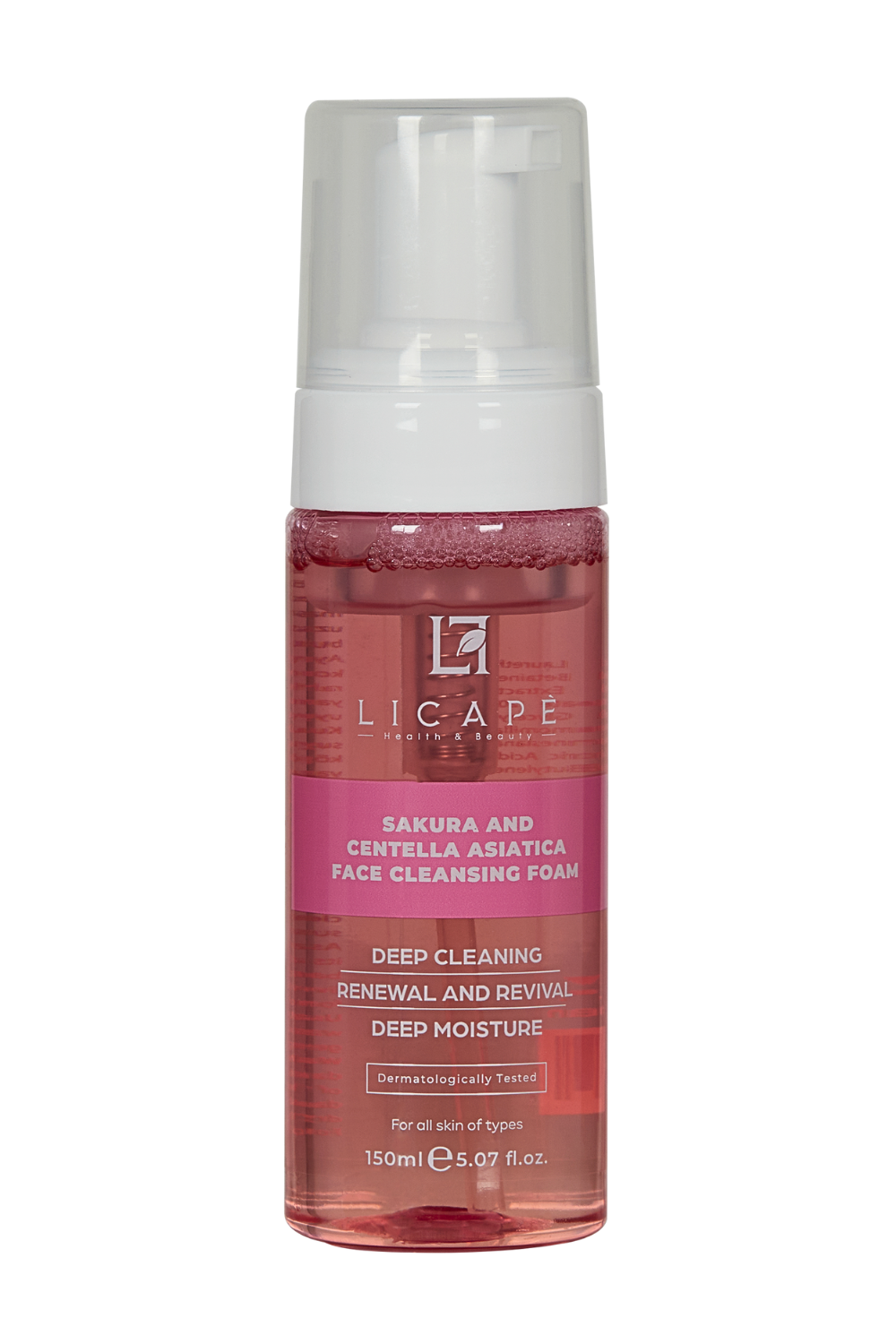 Licape-Sakura Ve Centella Asitica Yüz Temizleme Köpüğü 150ml-Yüz Temizleme Köpüğü-1-milagron.live