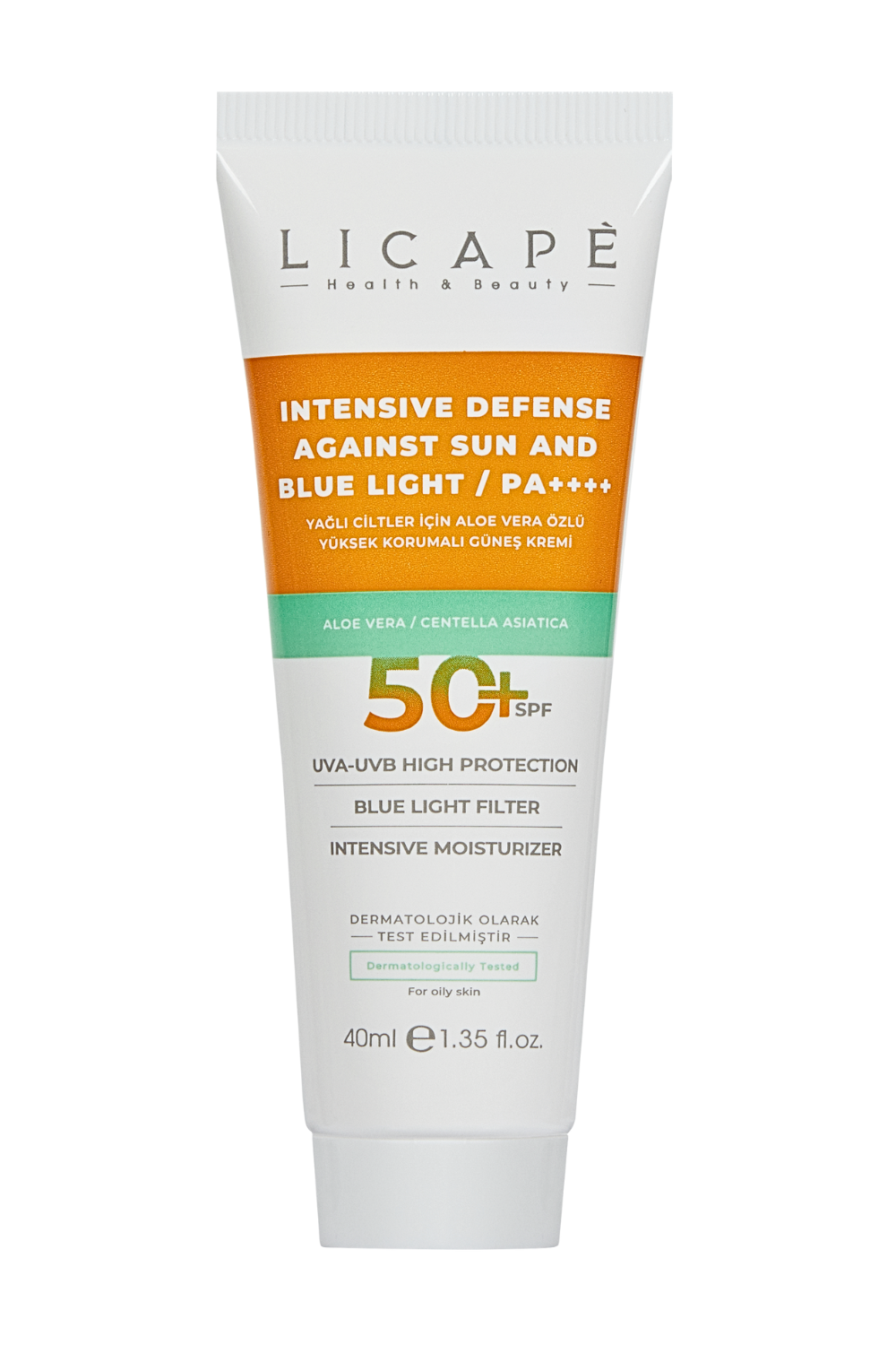 Licape-Yağlı Ciltler İçin Aloe Vera Özlü Yüksek Korumalı +50 Faktör Güneş Kremi 40ml-Güneş Koruyucu-1-milagron.live