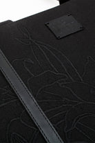 Embroidered Black Canvas Tote - 9
