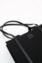 Embroidered Black Canvas Tote - 6