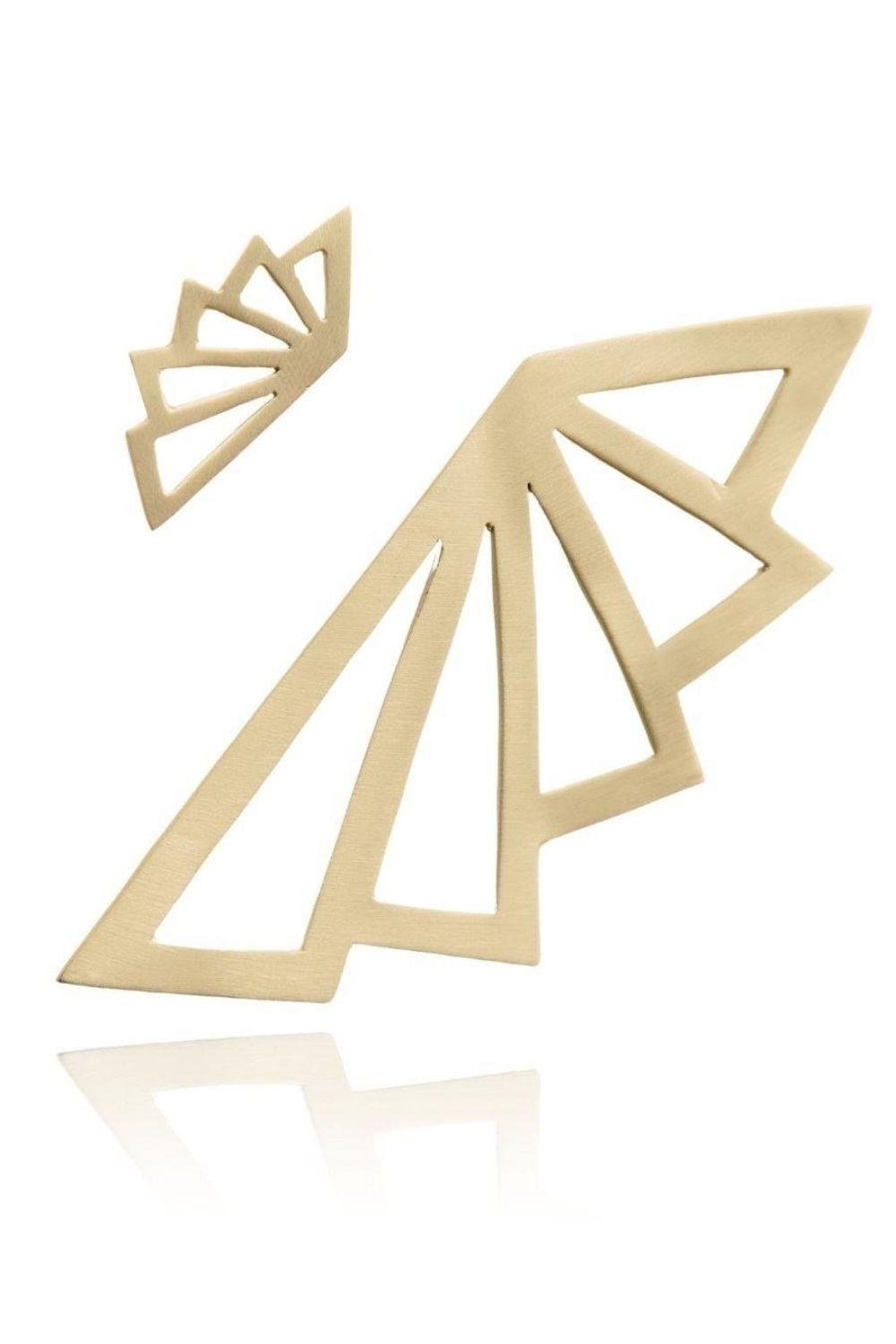 Linya Jewellery-Asimetrik Üçgen Küpe Gold-Küpe-1-milagron.live