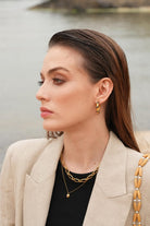 Linya Jewellery-Emily Siyah Taşlı Halka Küpe-Küpe-3-milagron.live