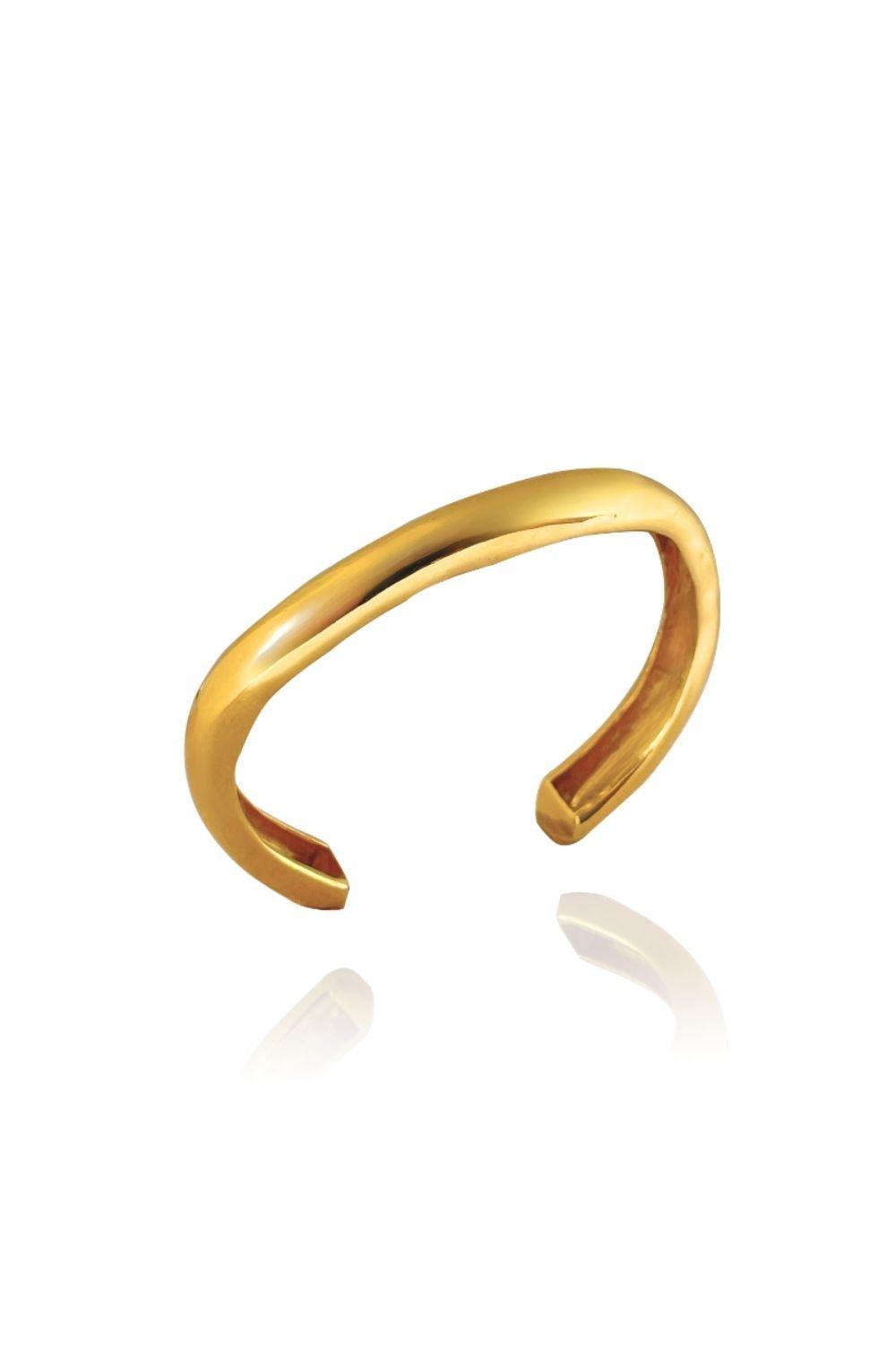 Linya Jewellery-Grel Kalın Asimetrik Gold Bileklik-Bileklik-1-milagron.live