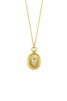 Mini Beyaz TaşLı Kapaklı Madalyon Kolye Gold - 1