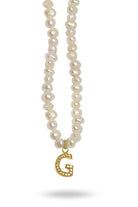 Linya Jewellery-Mono G Harfli İnci Kolye-Kolye-1-milagron.live