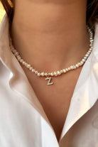 Linya Jewellery-Mono Z Harfli İnci Kolye-Kolye-2-milagron.live