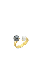 Linya Jewellery-Nera Gri İncili Yüzük Gold-Yüzük-1-milagron.live