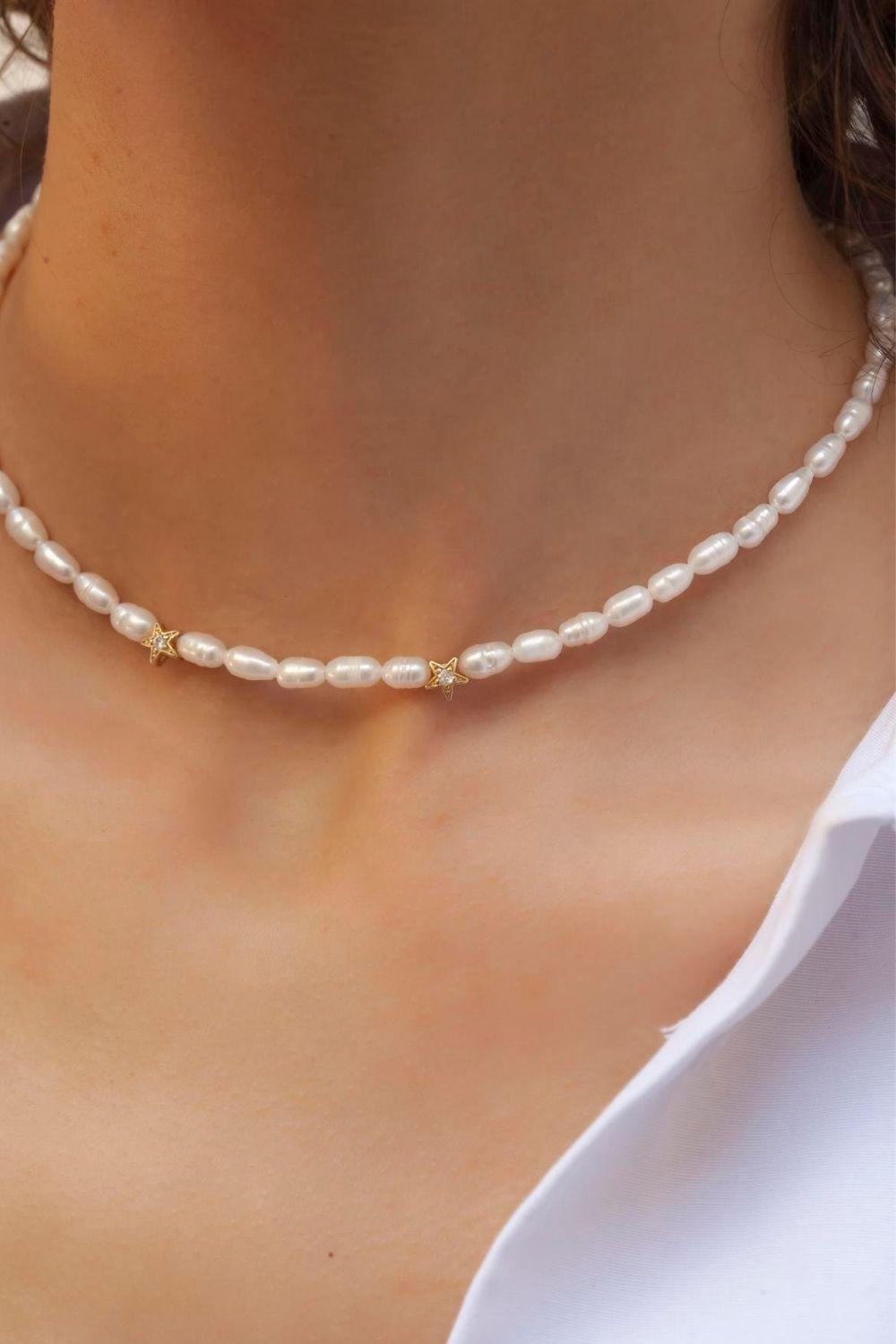 Linya Jewellery-Rometta Yıldızlı İnci Kolye-Kolye-3-milagron.live