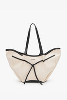 Loventa-Large Tote Bag Bej & Siyah Niesha-Omuz Çantası-2-milagron.live