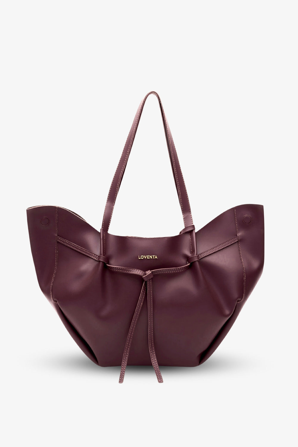 Loventa-Large Tote Bag Bordo Niesha-Omuz Çantası-1-milagron.live