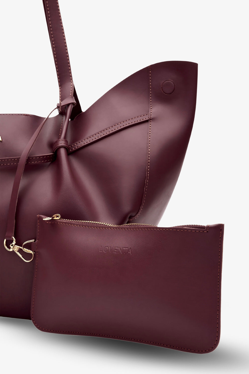 Loventa-Large Tote Bag Bordo Niesha-Omuz Çantası-5-milagron.live