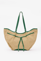Loventa-Large Tote Bag Hasır & Yeşil Niesha Allure Mer-Omuz Çantası-1-milagron.live