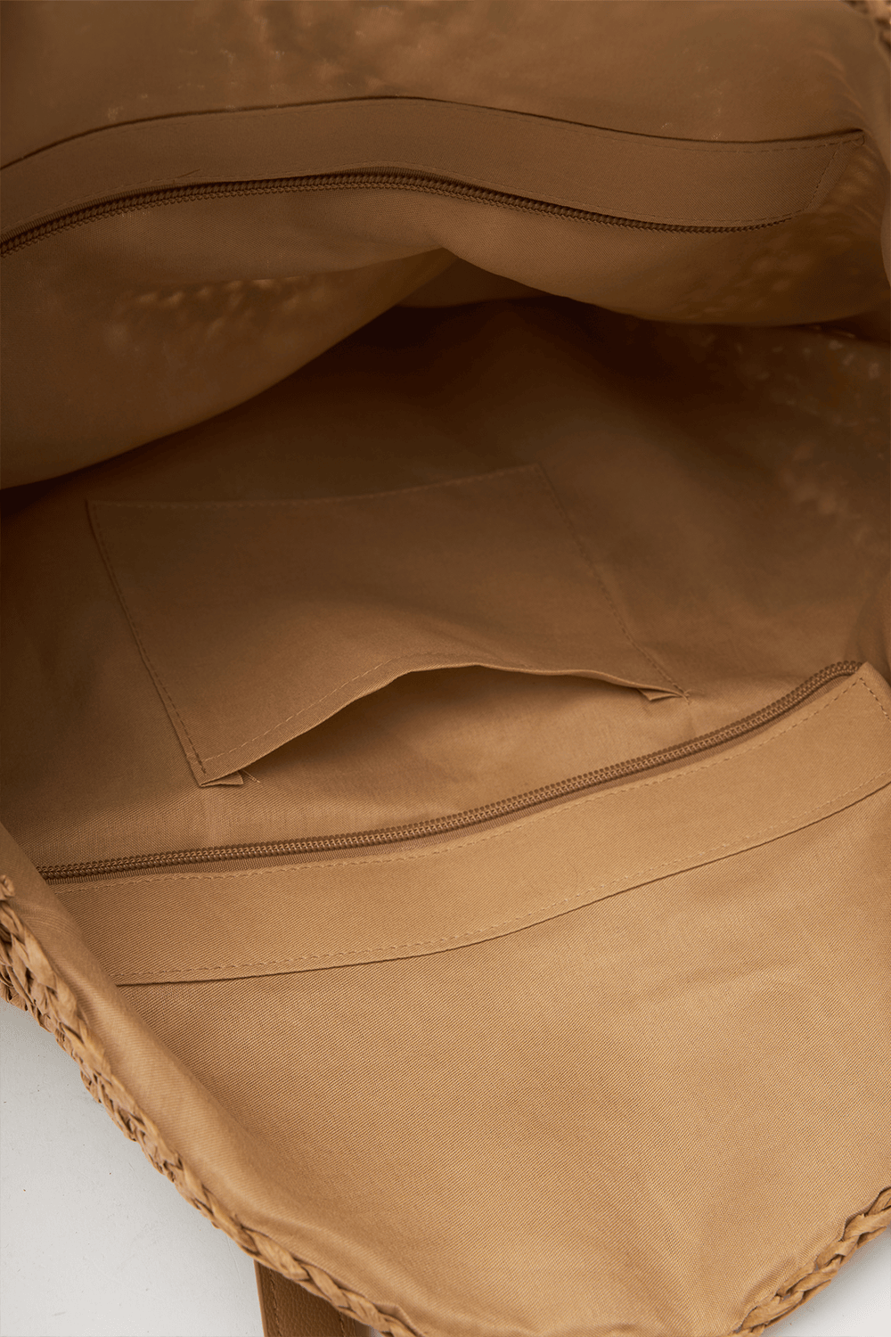 Loventa-Yuvarlak Hasır Çanta Camel Elvana-Omuz Çantası-4-milagron.live