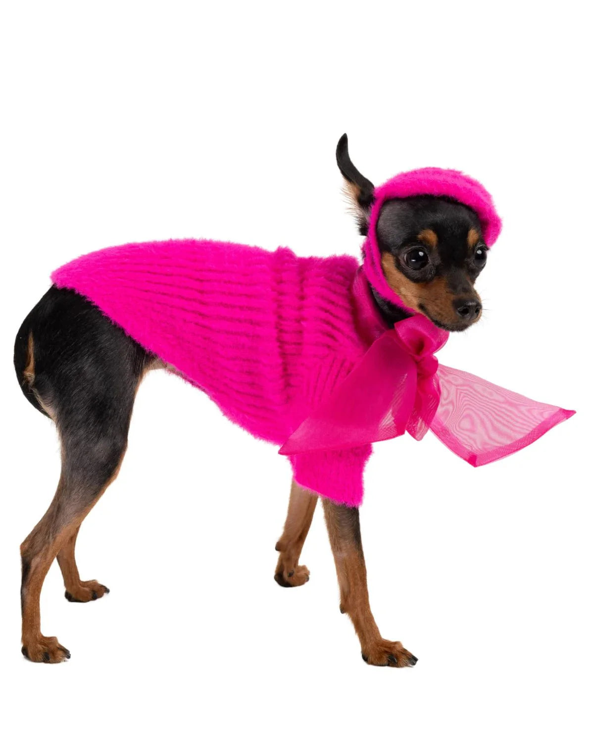 Metapink Fluff Dog Sweater — Paris Hilton × Moshiqa Luxury Fluffy Pink Dog Sweater