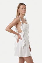 Karina Beyaz Elbise - 6