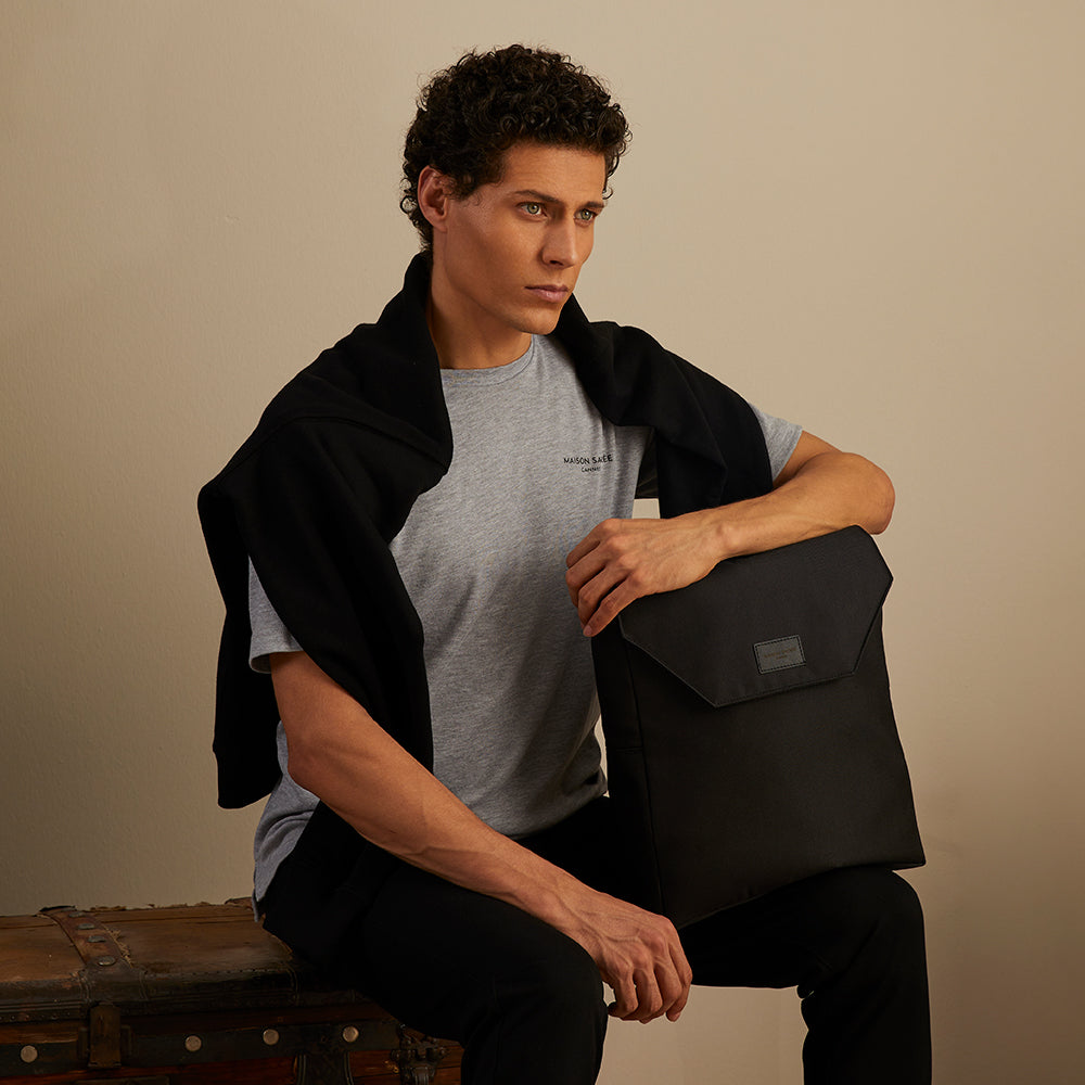 Maison Sacrée-Ferrat Black 15'' Backpack-Sırt Çantası-4-milagron.live
