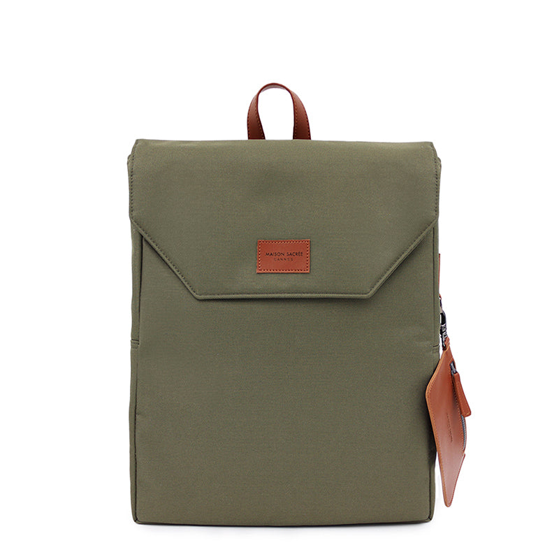 Maison Sacrée-Ferrat Khaki 15'' Backpack-Sırt Çantası-1-milagron.live