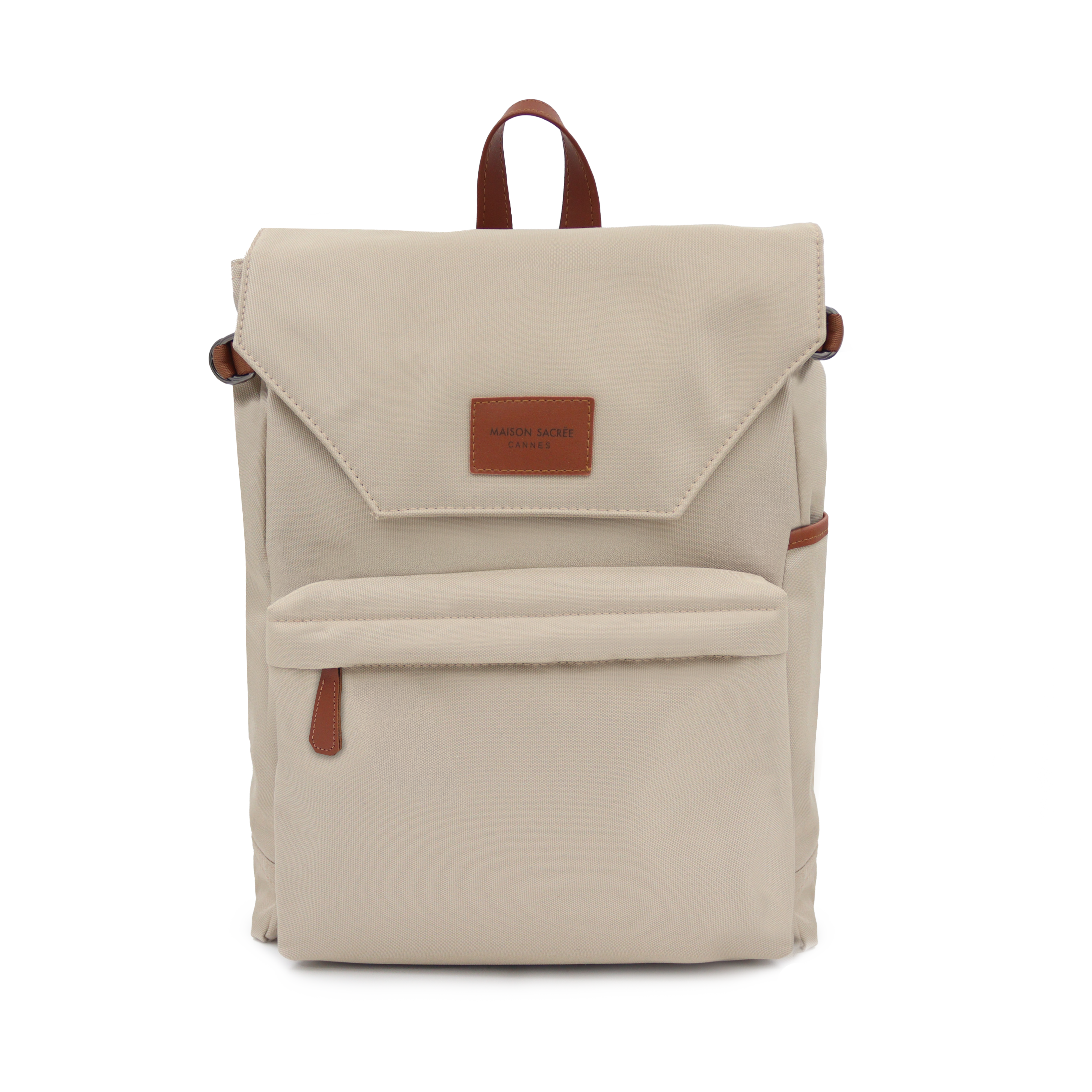 Maison Sacrée-Ferrat Travel Beige Backpack-Backpack-1-milagron.live