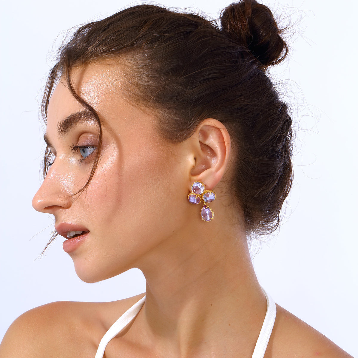 Maison Soula-Aqua Earrings Light Amethyst-Earrings-2-milagron.live